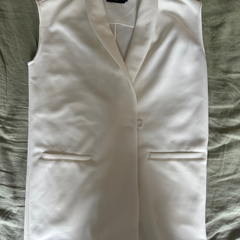 Dr denim white blazer dress sleeveless